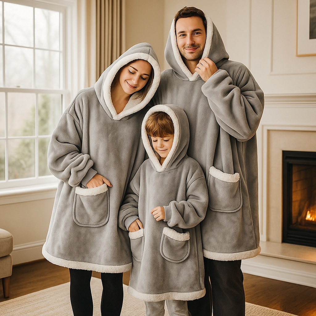 Winter Warm TV Blanket with Sleeves