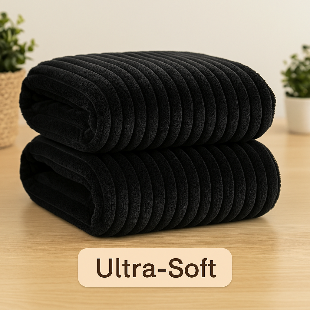 Striped Flannel Fleece Blanket – Soft, Lightweight and Cosy Throw