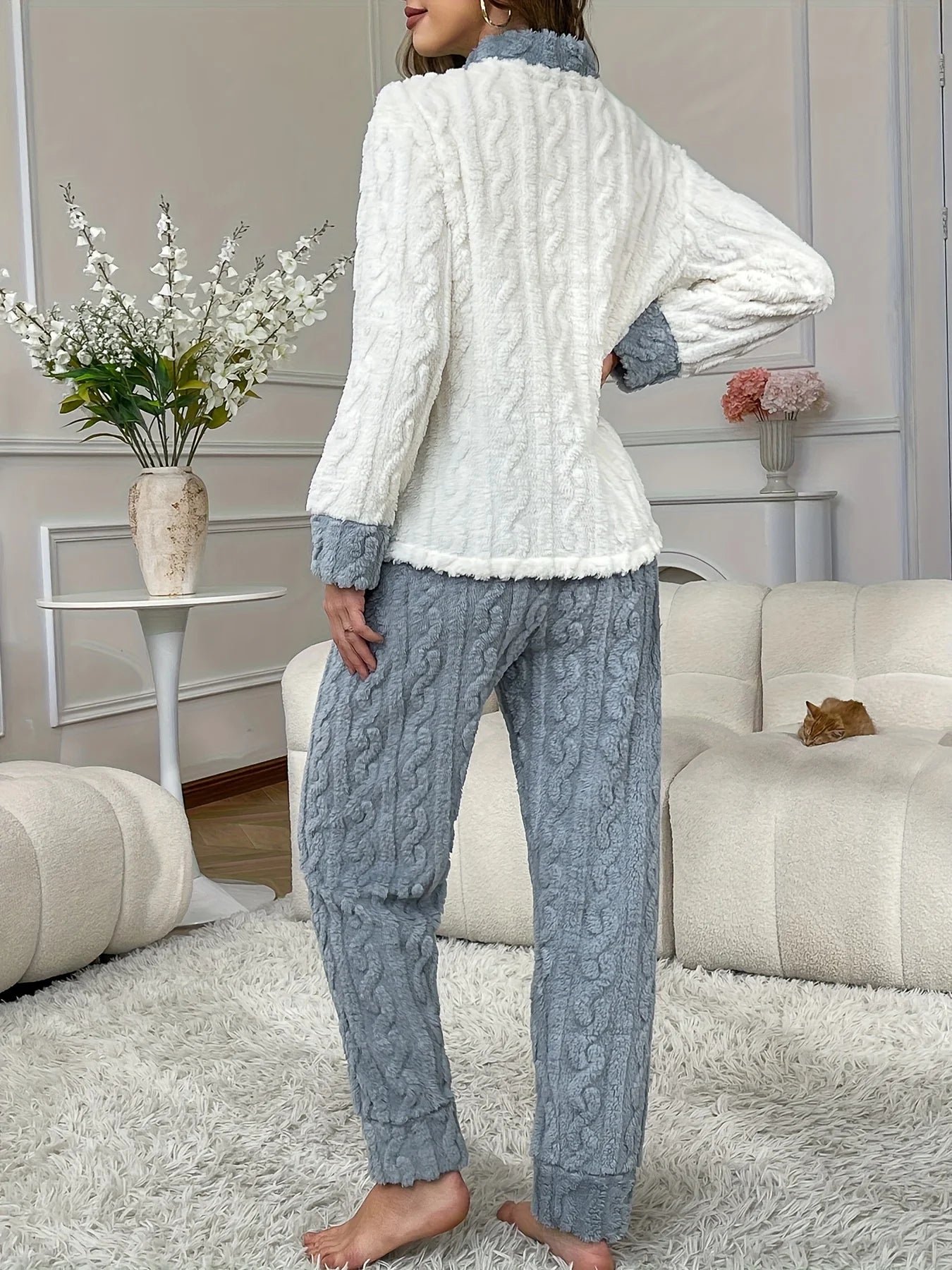 Teen Coral Fleece Pyjamas – Thick, Cosy & Playful Winter PJs