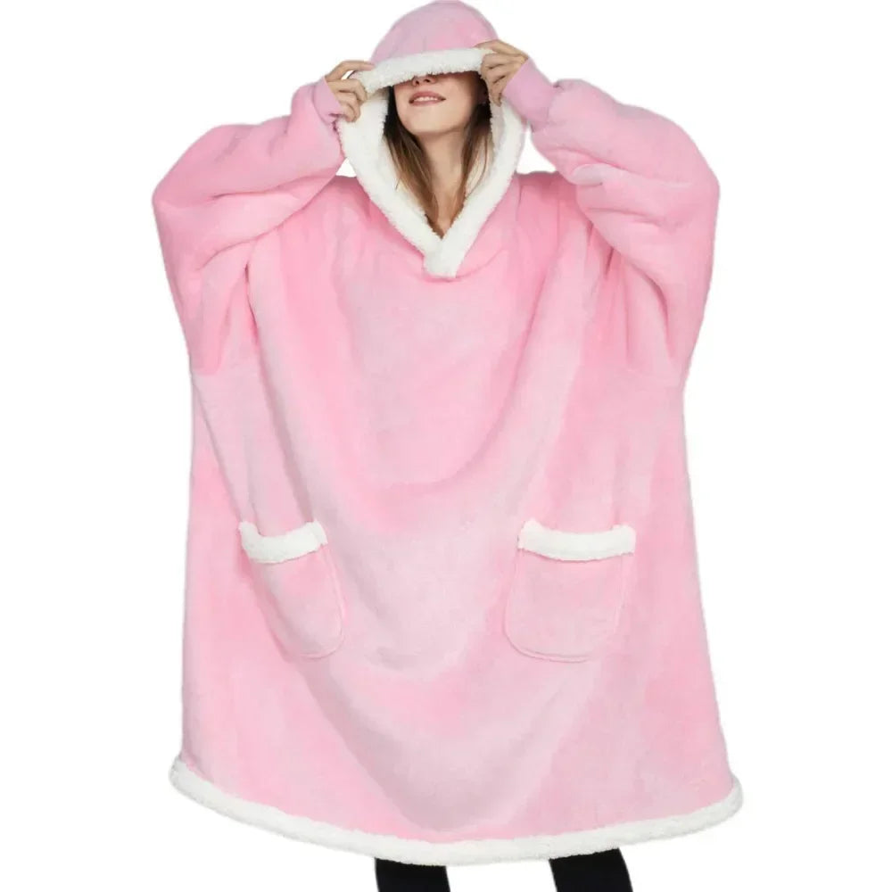 Winter Warm TV Blanket with Sleeves