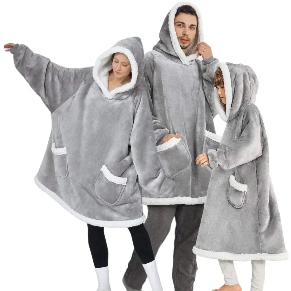 Winter Warm TV Blanket with Sleeves