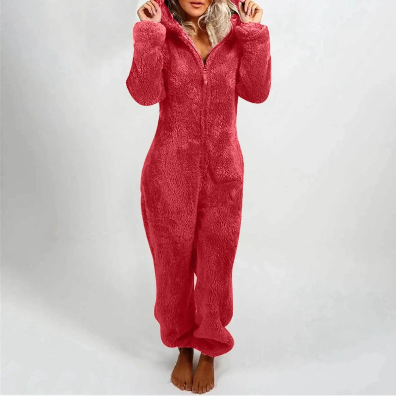 Plush Fleece Women’s Hooded Jumpsuit – Cosy, Cute & Ultra-Soft