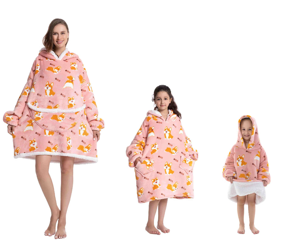 Oversized Wearable Blanket Hoodie – Cosy Sherpa Comfort for Winter