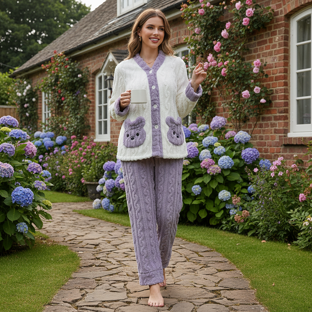 Coral Fleece Pyjamas – Thick, Cosy & Playful Winter PJs