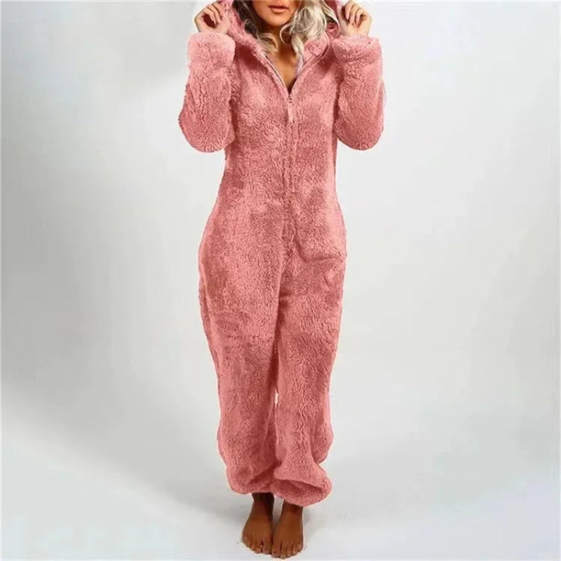 Plush Fleece Women’s Hooded Jumpsuit – Cosy, Cute & Ultra-Soft