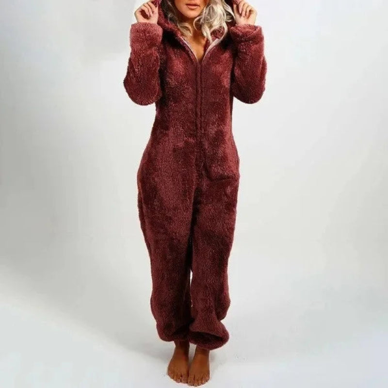 Plush Fleece Women’s Hooded Jumpsuit – Cosy, Cute & Ultra-Soft