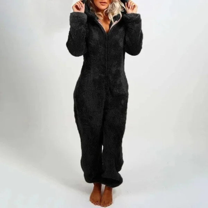 Plush Fleece Women’s Hooded Jumpsuit – Cosy, Cute & Ultra-Soft
