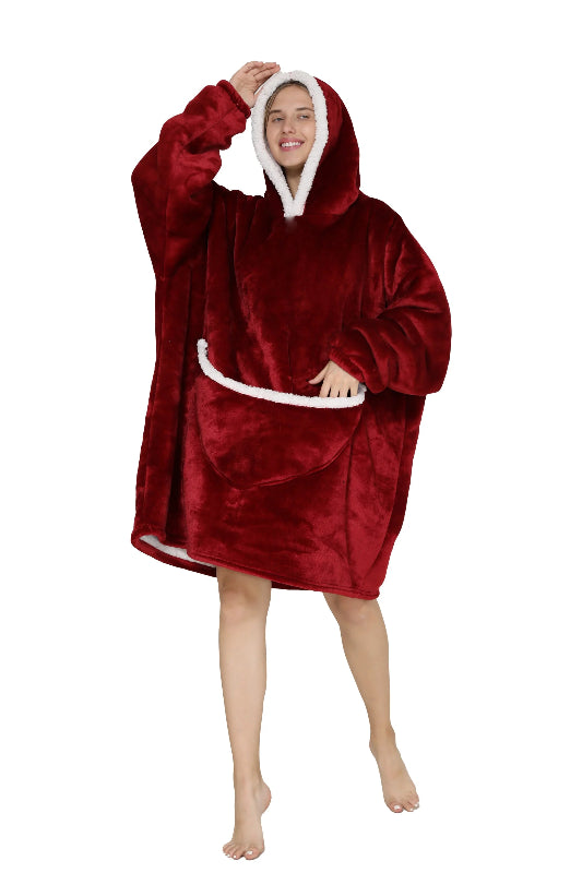Oversized Wearable Blanket Hoodie – Cosy Sherpa Comfort for Winter
