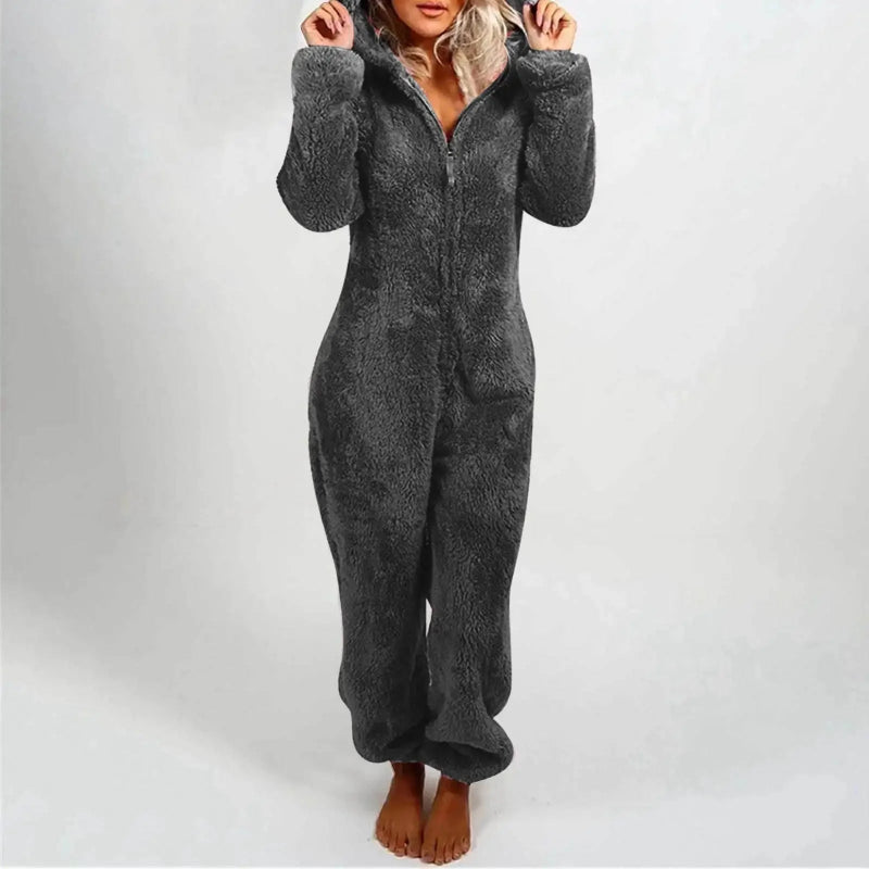 Plush Fleece Women’s Hooded Jumpsuit – Cosy, Cute & Ultra-Soft